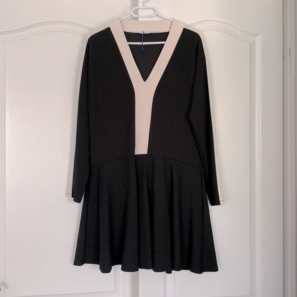 Black and cream Zara dress